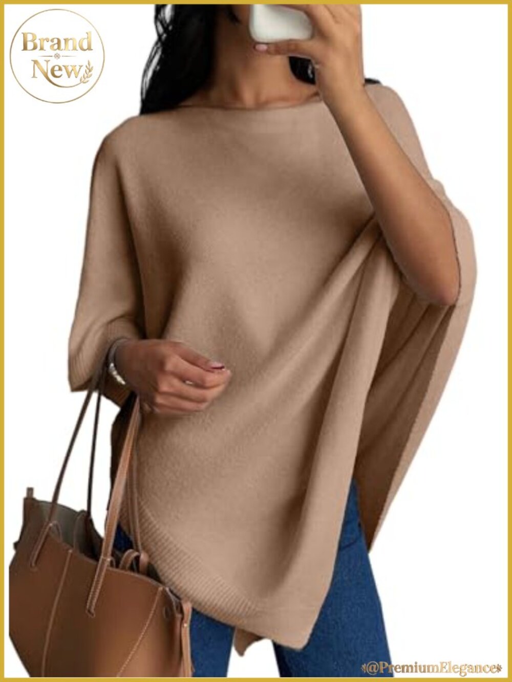 Womens Knit Poncho Lightweight Asymmetry Shawl Wrap Fall Outfit